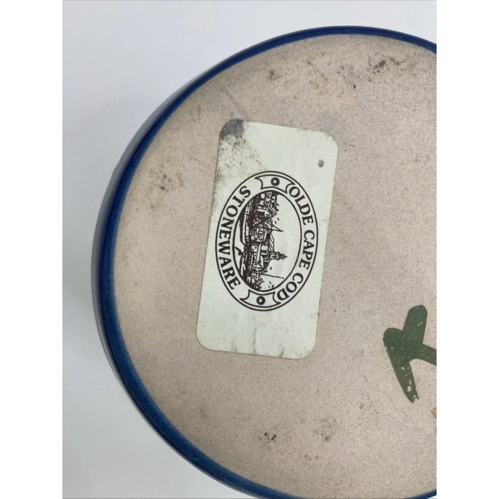 Vtg Olde Cape Cod Stoneware Pottery Snowman Warmer Wax‎ Melt Hand Painted Winter